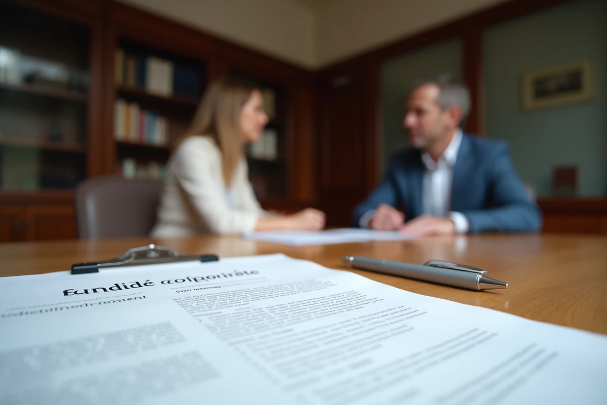 Document d'autorisation de travaux en copropriété sur une table lors d'une réunion de syndic