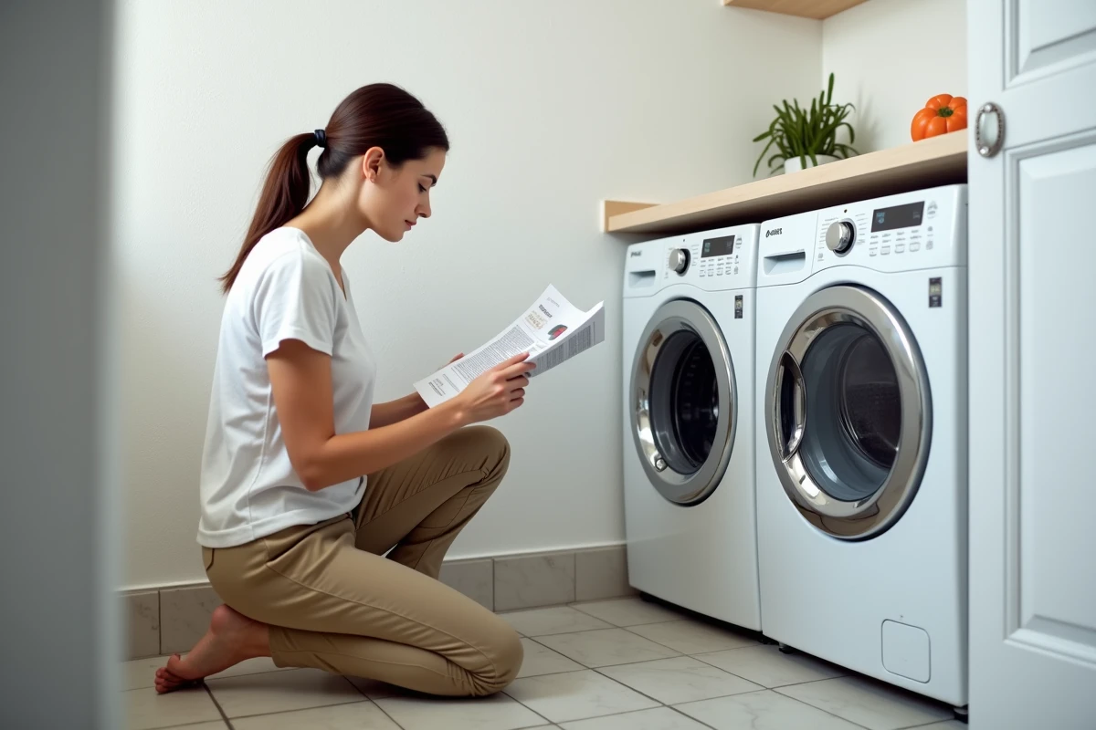 Femme lisant un manuel d